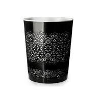 Blue Canyon Flora Waste Bin, Trash Bin for Home, Bathroom, Bedroom or Office, Slim Waste Basket Fits Under Desk/Sink, Indoor Outdoor Double Walled Heavy Plastic Dustbin to Hold Waste, Black