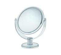 Blue Canyon Free Standing Medium Round 2-Sided Plastic Cosmetic Mirror Clear Finish For Dressing Table Or Bathroom Use