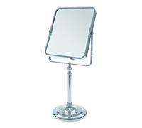 Blue Canyon - Free Standing Square Mirror - Chrome Finish - Rotating - Perfect for Shaving and Applying Makeup - 2x Magnification on One Side - Double Sided Mirror - BA202H