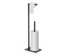 Blue Canyon Genoa Toilet Roll Holder & Spare, Bathroom Aesthetics, Rust Resistant Roll Holder, Anti Slip Base, Bathroom Accessories Set, Durable Metal Construction, Free Standing Design, Black