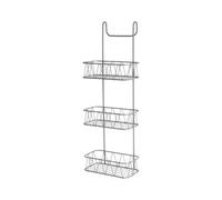 Blue Canyon Grey 3 Tier Over Shower Screen Caddy Rust Resistant Hanging Bathroom Storage Rack