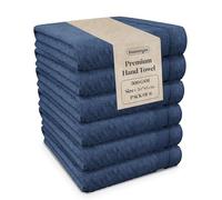 Blue Canyon Hand Towels, Bathroom Soft Towels, Woven Light-Weight, Cotton Quick Dry, Reusable Hand Towels, Bacteria Resistant, Skin Friendly, Makeup Remover Towel 50*85 cm, 500 GSM, PACK OF 6, (NAVY)