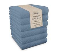 Blue Canyon Hand Towels, Bathroom Soft Towels, Woven Light-Weight, Quick Dry, Reusable Hand Towels, Bacteria Resistant, Skin Friendly, Makeup Remover Towel 50*85 cm, 500 GSM, PACK OF 6, (SLATE BLUE)