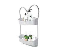 Blue Canyon Hanging Shower Caddy Single Basket, No Drill Bathroom Shelf, Non-Rusting Storage Shelves, Shower Accessory for Bathroom Organisation Shelf, Over Bath Storage Shower Basket (2 Tier White)
