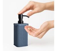 Blue Canyon Lace Soap Dispenser Bathroom, Kitchen Sink, Hard Plastic Pump Bottle, Liquid Hand Wash Dispenser, Lotion, Compact Size, Non-Slip Base, Blue