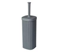 Blue Canyon Lace Toilet Brush & Holder for Bathroom, Flexible Toilet Bowl Plastic Brush Head for Deep Cleaning, Compact Size, Elegant Design with Odour Free Holder - Grey