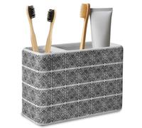 Blue Canyon Luxor Toothbrush Tidy, Polyresin Material, Intricate Black Geometric Pattern, Bathroom Cup, Toothbrush & Make up Brush Holder, Portable Bathroom Accessory, Multipurpose Tidy, Lightweight