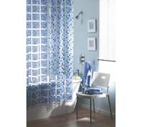 Blue Canyon Peva Shower Curtain 180 x 180cm Mosaic Blue [SC405]