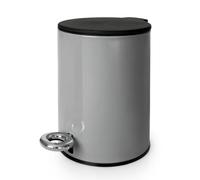 Blue Canyon Natura Donut Pedal Bin| Modern and Stylish Trash Can|3L Bin for Kitchen, Bathroom, Bedroom, Office| Anti-Fingerprint Outer Finish| Stainless Steel Rubbish Bin| Round Waste Bin| Pastel Grey