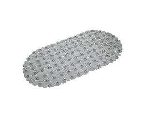 Blue Canyon Pebble Nonslip PVC Bath Mats, Quick Dry Bath Rug with Suction Pads & Drain Holes, Mildew Resistant Vinyl Bathroom Accessory, Durable Bath Rug Runner 69 x 36 cm - Clear