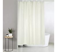 Blue Canyon Peva Plain Shower Curtains | 100% Peva Shower Curtain | Anti-Bacterial Surface Treatment | Water Repellent| Weighted Hem | 180 X 180cm | 12 Reinforced Eyelets with Hooks (White)