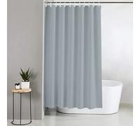 Blue Canyon Plain Shower Curtains | 100% Polyester Shower Curtain | Anti-Bacterial Surface Treatment | Water Repellent | Weighted Hem | 180 X 180cm | 12 Reinforced Eyelets With Hooks Included (Grey)