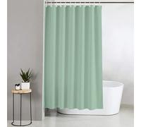 Blue Canyon Plain Shower Curtains | 100% Polyester Shower Curtain |Anti-Bacterial Surface Treatment |Water Repellent| Weighted Hem | 180X180cm| 12 Reinforced Eyelets With Hooks Included (Mint Green)