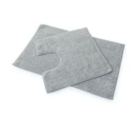 Blue Canyon Premier Bath Mats - Grey, Set Of 2 - 1200Gsm Cotton Bathroom & Pedestal Mats - Soft & Absorbent Multi-Room Rug