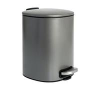 Blue Canyon Santorini Lid Pedal Bin| Modern and Stylish Trash Can| 3L Bin For Kitchen, Bathroom, Bedroom, Office| Anti-Fingerprint Outer Finish| Stainless Steel Bin| Square Waste Bin| Platinum