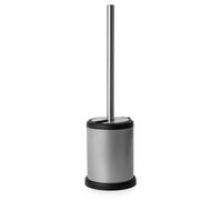 Blue Canyon Santorini Mini Toilet Brush & Holder for Bathroom, Flexible Toilet Bowl Plastic Brush Head for Deep Cleaning, Compact Size, Elegant Design - Silver