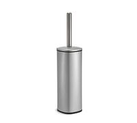 Blue Canyon Santorini Toilet Brush & Holder for Bathroom, Flexible Toilet Bowl Plastic Brush Head for Deep Cleaning, Compact Size, Elegant Design - Silver