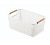 Blue Canyon Storage Basket Wooden (White, Medium)