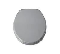 Blue Canyon Wooden Toilet Seat with Non-Slip Seat Bumpers & Heavy-Duty Stainless-Steel Hinges Ensures No Rust- Round Toilet Seat- Comfortable Bathroom Toilet Seat with High Gloss Finish (Grey)
