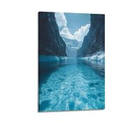 Blue Canyon Water Wall Art, Unique Print, Nature Poster, Special Canvas Picture, Distinctive Decor for Living Room Artistic Wall Mural Modern Hanging Decor Poster16x24inch(40x60cm)