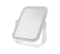 Blue Canyon White Free Standing Mirror 18Cm Double Sided Bathroom Makeup 2X Magnification Plastic Frame