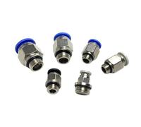 Blue Cap G 1/8" 1/4" 3/8" 1/2" BSPP Male 4 6 8 10 12 Mm Tube OD Straight Brass Pneumatic Push in Connect Air Fitting 1Pcs(12mm,1/4")