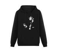 BLUE CAPTAIN Tom Waits Icon Hooded Hoody With Pocket Long Sleeve Mens Sweatshirts Black L