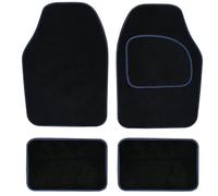 Blue Car Mat Set Race Carpet Universal Fit 4 Piece Anti Slip Back