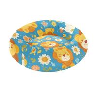 Blue Cartoon Cute Lions Pet Dog Bed Calming Anti Anxiety Orthopedic Dog Bed for Small Size Pets Sleeping M