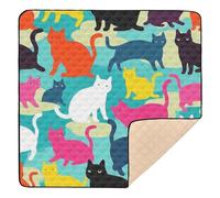 Blue Cartoon Dachshund Silhouettes Soft Foam Baby Gym & Activity Mat for Floor Comfortable Infant Play Activity Mat for Baby Kids Toddlers Infants, 50'' x 50''