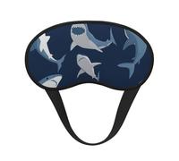 Blue Cartoon Shark Sleeping Mask for Adults Blackout, Comfortable Eye Mask Blocking Light for Travel, Yoga