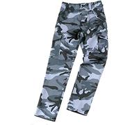 Blue Castle/Boston Army Cargo Camo Combat Work Trousers - Midnight Blue Camo - 34 Waist 32 Leg