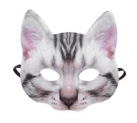 Blue Cat Face Mask for Halloween Carnival and Masquerade Balls, Unisex Design Made of Eva and Fabric, Practical Half Eyes Costume Accessory for Women and Men