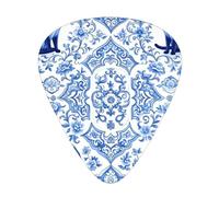 Blue Cat Floral Pattern Guitar Picks Gift Set - 12 Smooth Durable Plectrums For Acoustic, Electric & Bass Guitar, Perfect Present For Guitar Lovers & Musicians