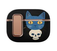 Blue Cat on A Skull Headphone & Earphone Cases Compatible with Airpod Pro Scratch-Resistant PC Protective Cover with Secure Buckle