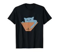 Blue Cat Reaching for Treats Value Graphic T-Shirt, Men, Black, L