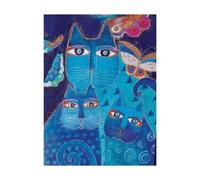 Blue Cats & Butterflies (Fantastic Felines) 500 Piece Jigsaw Puzzle (US IMPORT)