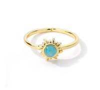 Blue Cat's Eye Stone Sun Thin Eternity Rings for Womens Dainty Minimalist Stacking Middle Finger Ring Wrap Open Adjustable Expandable Comfort Fit Fashion Friendship Statement Jewelry Gift Best Friend