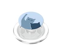 Blue Cats Fighting Cute Cartoon Style Kitties PopSockets PopGrip for MagSafe