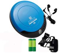 Blue CD Discman Personal Player INC: Earphones, Batteries, Mains Electric Power Supply - 60 second ESP Anti-Skip, CD, CD-R, CD-RW Playback, 20 Track Memory, LCD Digital Display (Blue)