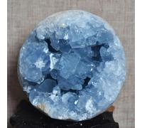Blue Celestite Crystal Cluster Quartz Geode Block Lrregular Stone Bedroom and Office Decoration Ornaments (Size : 480-570g)