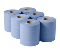 Blue Centered Paper Rolls - Premium Quality, Smooth Finish, Durable Core - Ideal for POS, Printing & Office Use - Pack of 6