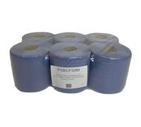 Blue Centre Feed Paper Roll - 2 Ply, 6 Pack | Strong, Absorbent Cleaning Towel for Kitchen, Industrial & Commercial Use | Embossed Wipe Tissue for Dispensers