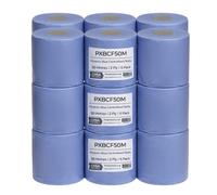 Blue Centre Feed Paper Towel 2 Ply - 18 Pack | Strong, Absorbent Cleaning for Kitchen, Industrial & Commercial Use | Embossed Wipe Tissue for Dispens