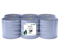 Blue Centrefeed Rolls - Pack of 6 | 2-Ply, 150m, Embossed Wipes for Cleaning, Kitchens, Workshops & Industrial Use | CHSA Approved, Perforated & Easy Tear