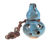 Blue Ceramic Alto C Ocarina, Six Hole Gourd Design for Beginners | Portable Design, Wax Rope Included, Suitable for Outdoor Activities and Music Lovers, Modern Blue Finish