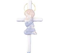Blue Ceramic Christening - Baptism Cross for a Baby Boy