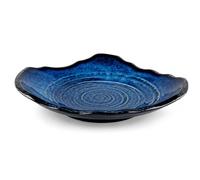 Blue Ceramic Decorative Bowl -12" Fruit Bowl, Candy Dish, Key Bowl for Entryway Table, Trinket Dish, Ring Dish, Jewelry Tray, Porcelain Catchall for Kitchen Counter, Bedside Table, Living Room Decor