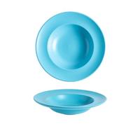 Blue Ceramic Dinner Plate,Round 9.25" Dessert Plate for Kitchen Catering | Premium Porcelain Deep Serving Dishes Platter for Steak,Pasta,Salad,Fruit,Microwave & Dishwasher Safe,Stackable,Daily Use