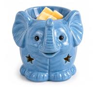 Blue Ceramic Elephant Wax Melt Burner 10cm Oil Burner Tealight Wax Warmer Fragrance Burner Decorative Aromatherapy Burner for Bedroom Living Room Home Decor